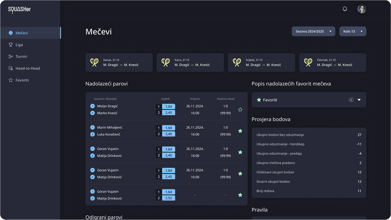 Squasher matches screenshot